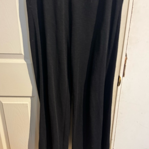 EILEEN FISHER Women's Wide Straight Leg Elastic Waist Pants size Small Black - Picture 4 of 15